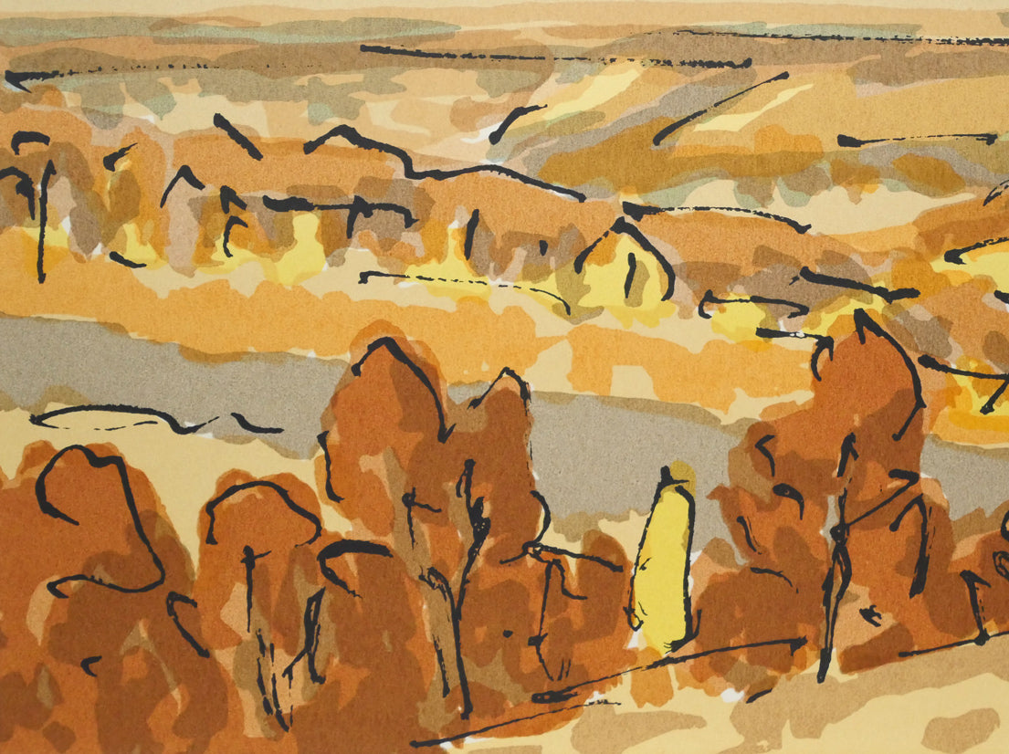 坂本直行「秋の日高連峰」シルクスクリーン版画 拡大画像3