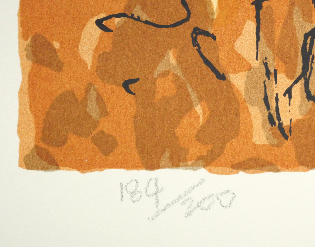 坂本直行「秋の日高連峰」シルクスクリーン版画 作品シート拡大画像(ed,184/200)