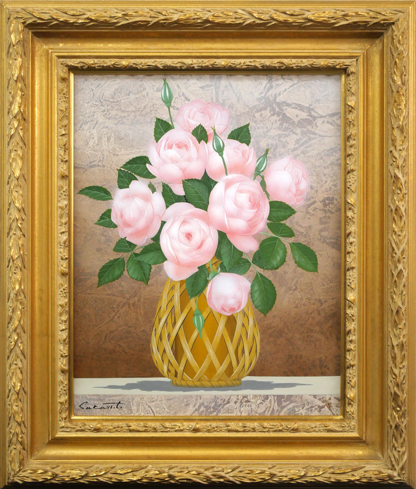 阪本修次「ばら」油絵・F6号