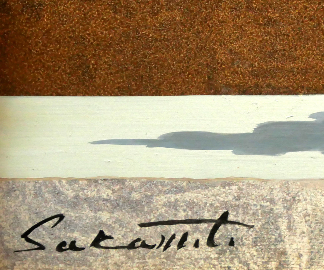 阪本修次「ばら」油絵・F6号 サイン拡大画像