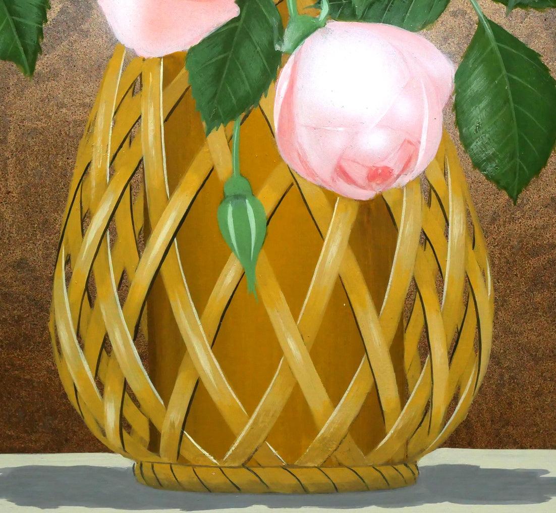 阪本修次「ばら」油絵・F6号 拡大画像4