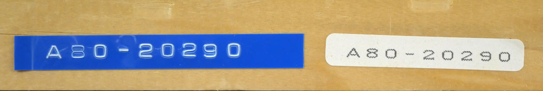 阪本修次「ばら」油絵・F6号 裏側拡大画像(「一枚の繪」管理番号シール)