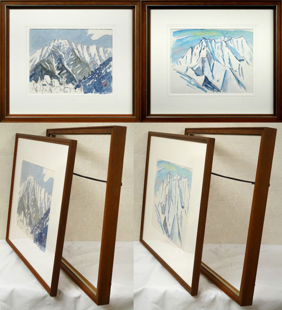 坂本直行「石狩岳（両面作品）」水彩画・6号 絵画買取・販売の小竹美術