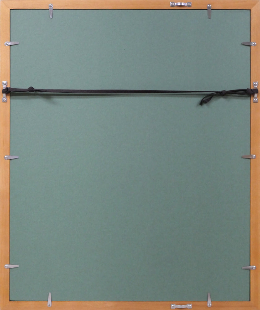 坂本直行「蛇のたいまつ」水彩画・3号 額縁裏側画像