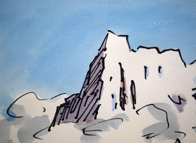 坂本直行「ナムン・バンヂャン風景(ヒマラヤ)」水彩画・6号 拡大画像1