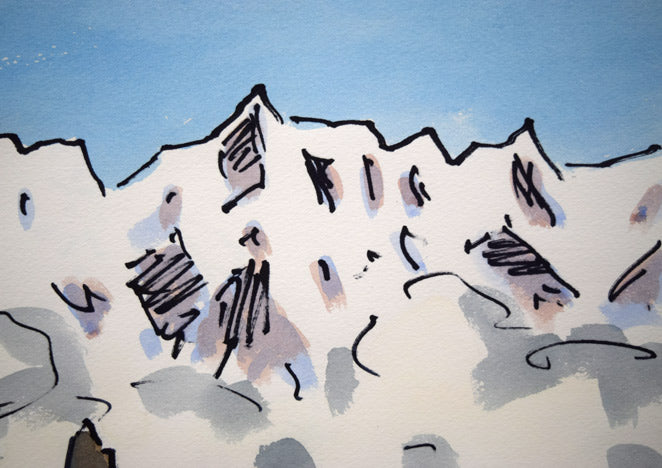 坂本直行「ナムン・バンヂャン風景(ヒマラヤ)」水彩画・6号 拡大画像2