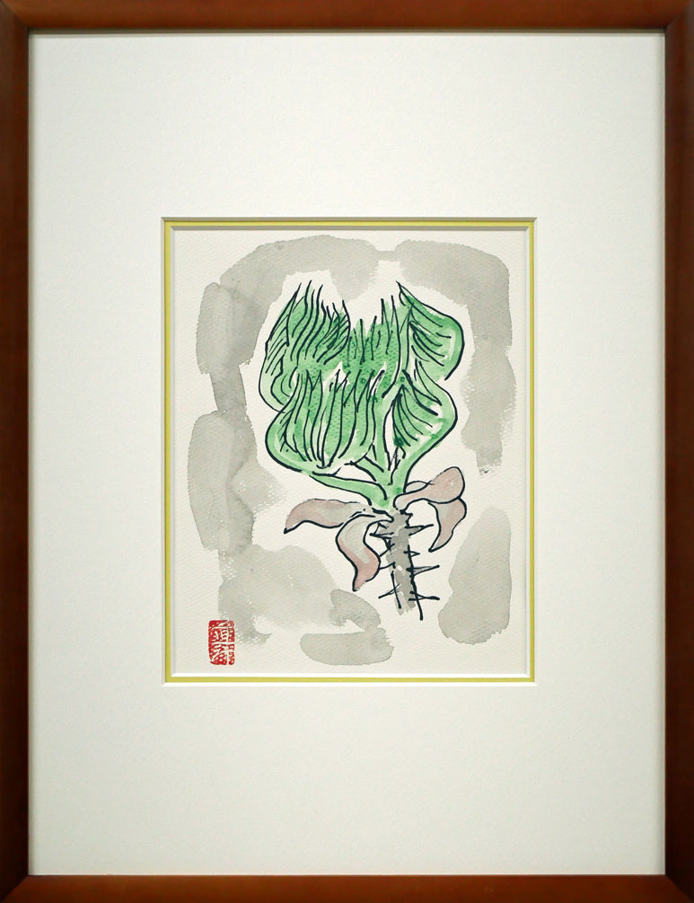 坂本直行「せんの木」水彩画(20×16cm)