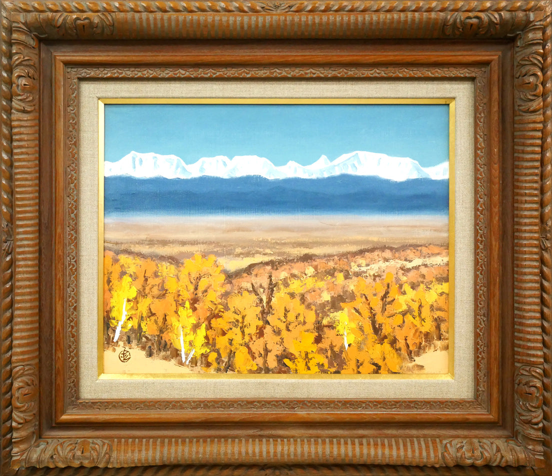 坂本直行「初冬の日高連峰」油絵・F6号