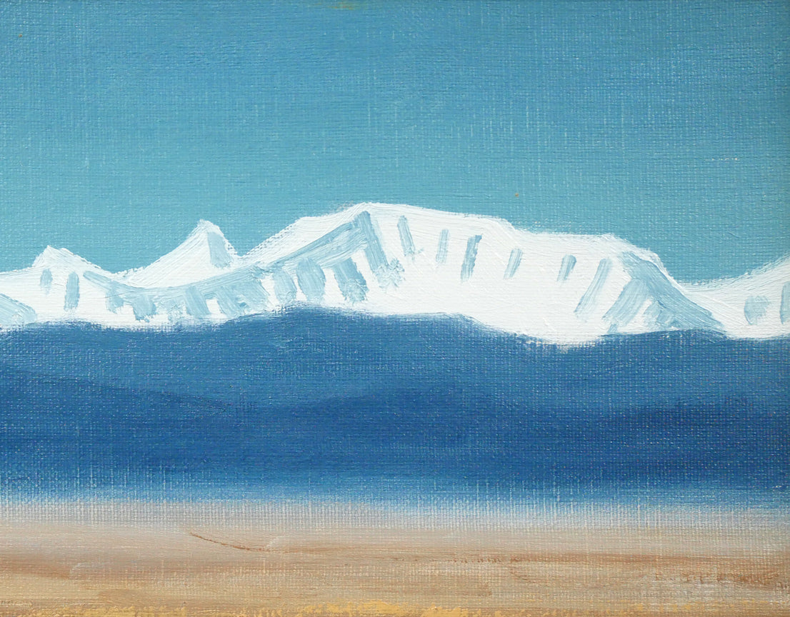 坂本直行「初冬の日高連峰」油絵・F6号 拡大画像2