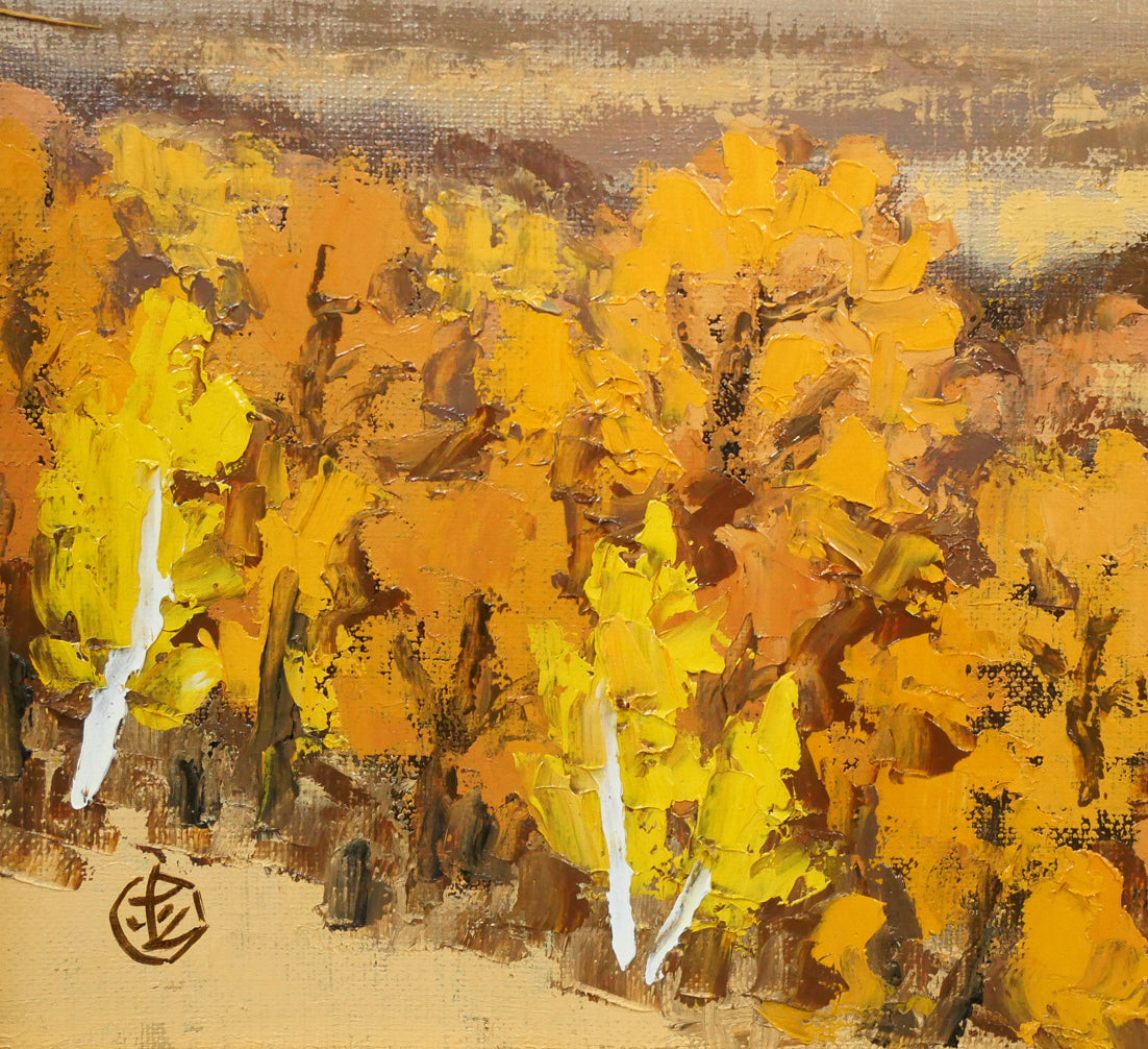 坂本直行「初冬の日高連峰」油絵・F6号 拡大画像3