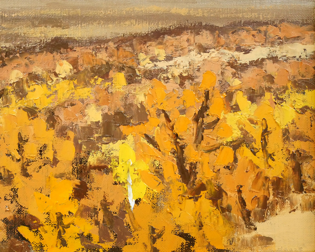 坂本直行「初冬の日高連峰」油絵・F6号 拡大画像4