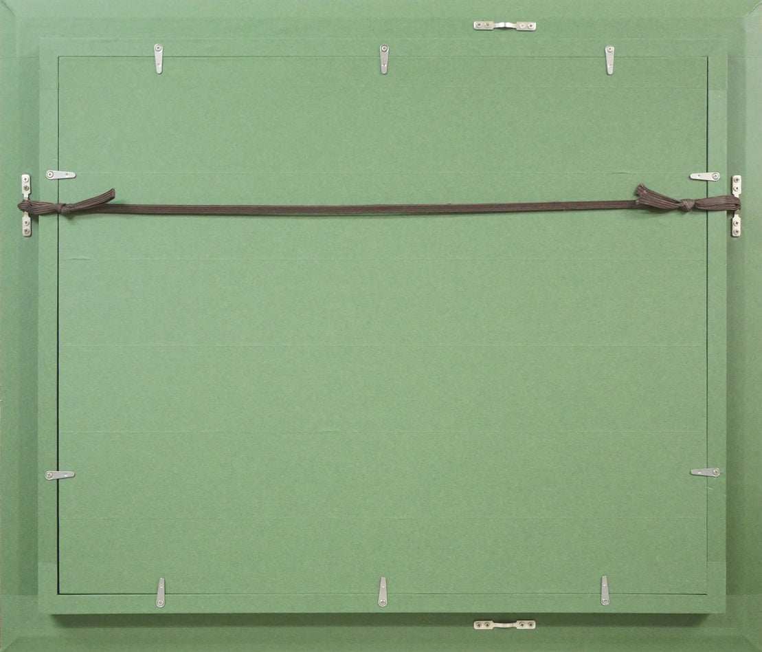 坂本直行「初冬の日高連峰」油絵・F6号 額縁裏側画像