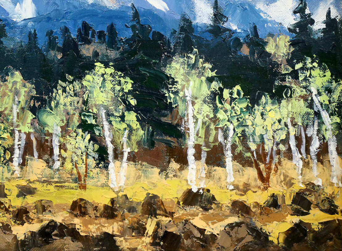 坂本直行「残雪の美瑛岳」油絵・P8号 拡大画像5