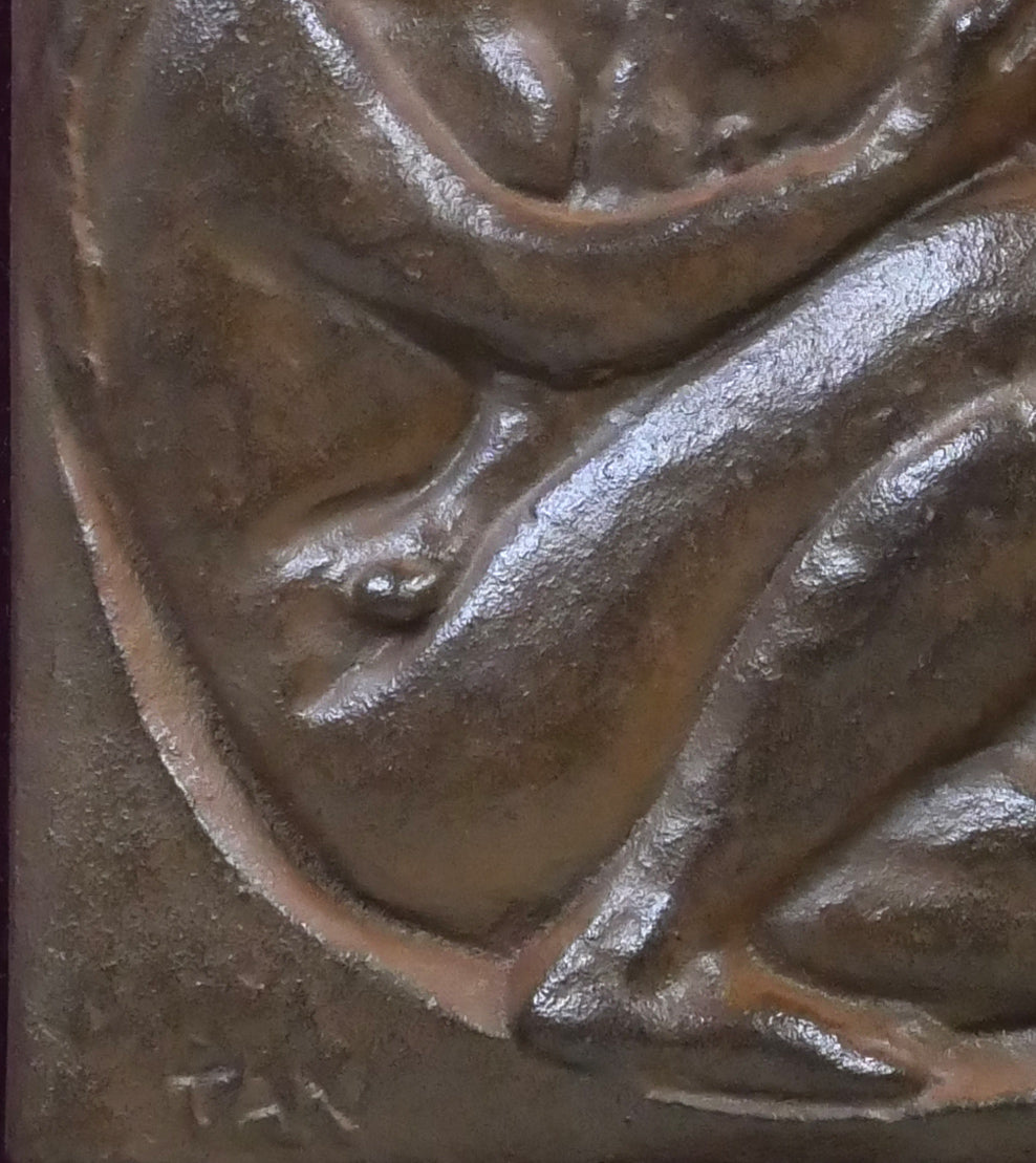 坂坦道「まごころ」鋳物レリーフ額装 拡大画像3