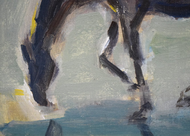 桜田精一「馬」油絵・F3号 拡大画像3