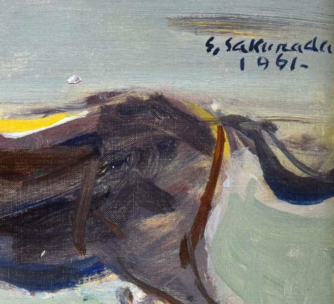 桜田精一「馬」油絵・F3号 拡大画像2