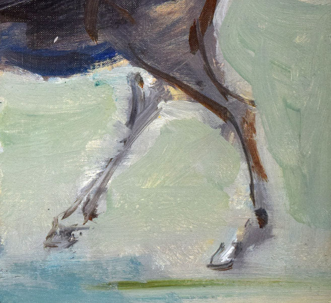 桜田精一「馬」油絵・F3号 拡大画像5