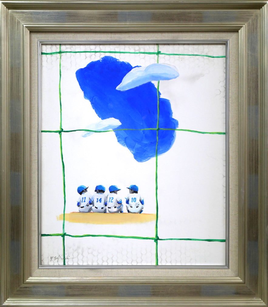 櫻井幸雄「出番のないベンチシリーズ」油絵・F8号