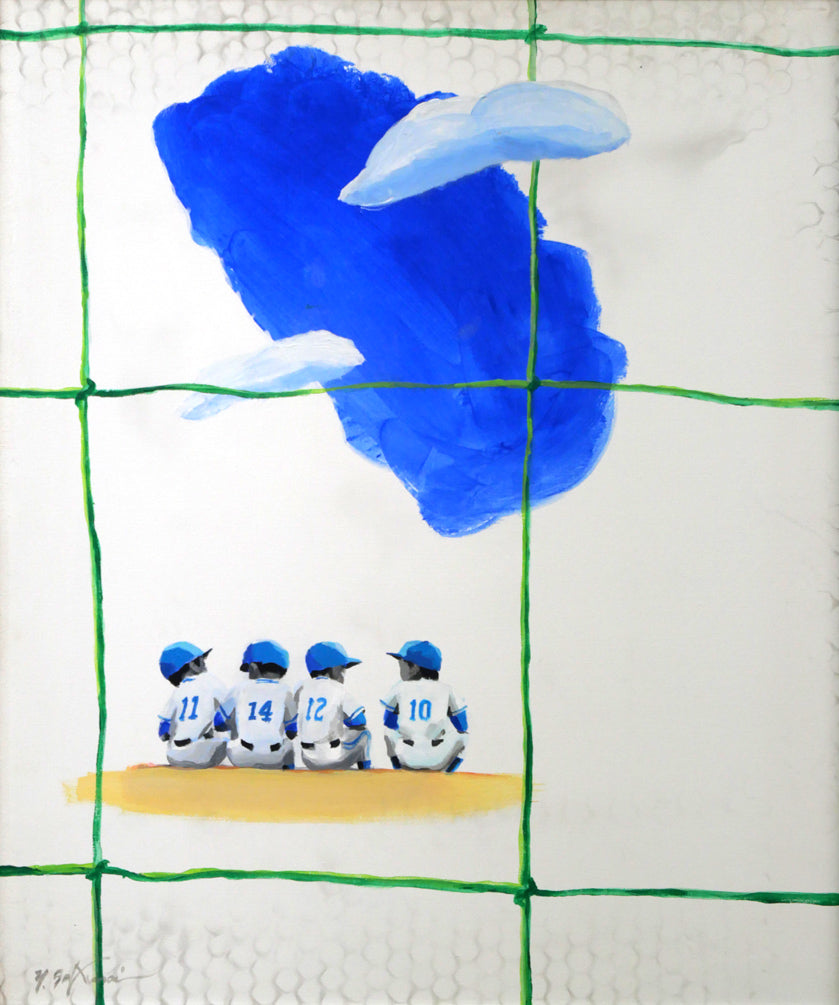 櫻井幸雄「出番のないベンチシリーズ」油絵・F8号 作品全体拡大画像