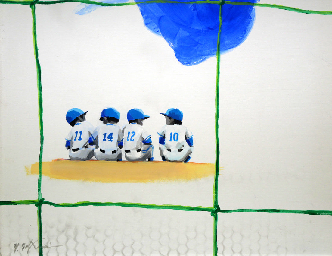 櫻井幸雄「出番のないベンチシリーズ」油絵・F8号 拡大画像3