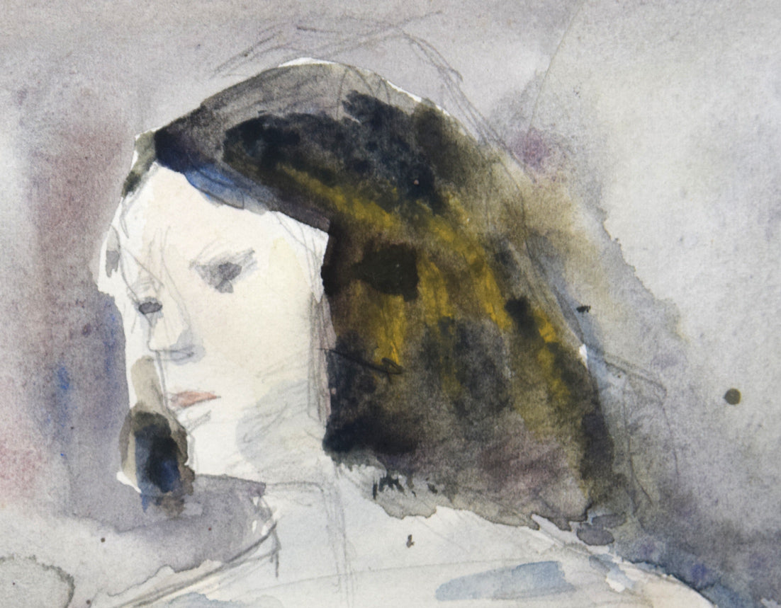 桜井慶治「裸婦」水彩画・5号 拡大画像2