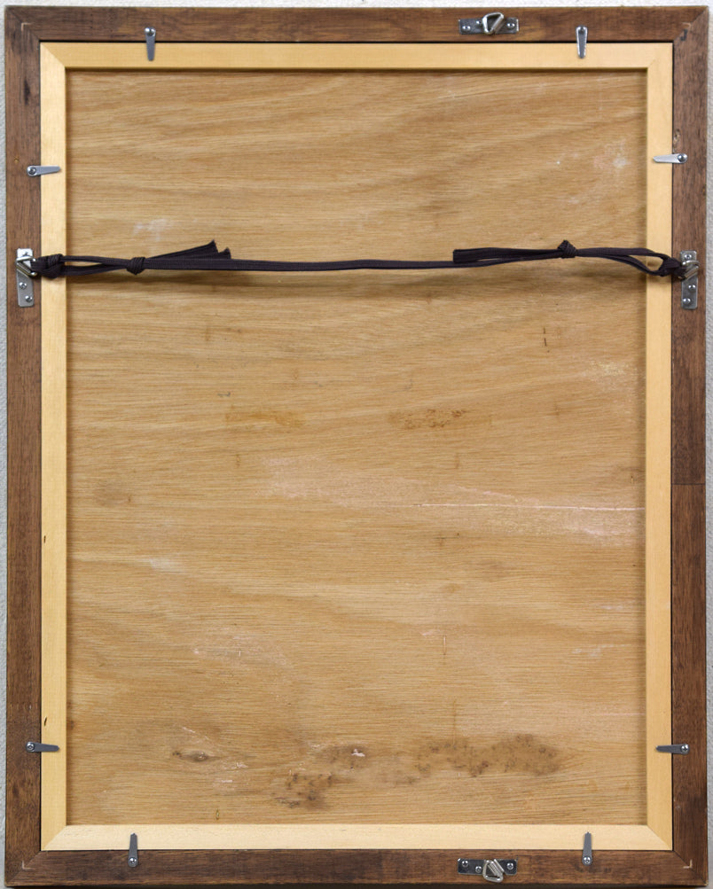 桜井慶治「裸婦」水彩画・5号 額縁裏側画像