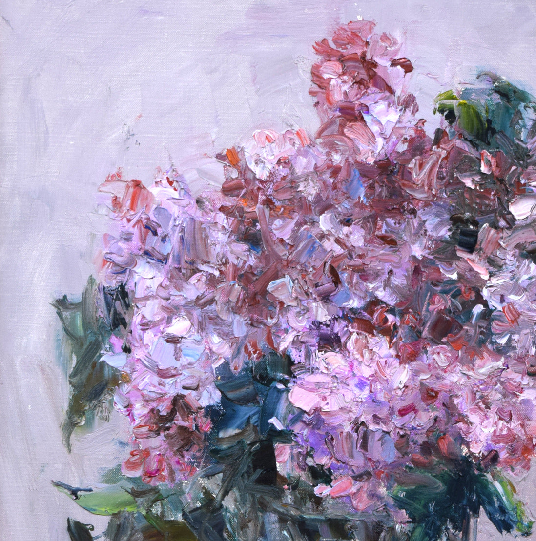 五月女政平「ライラック」油絵・F8号 拡大画像1