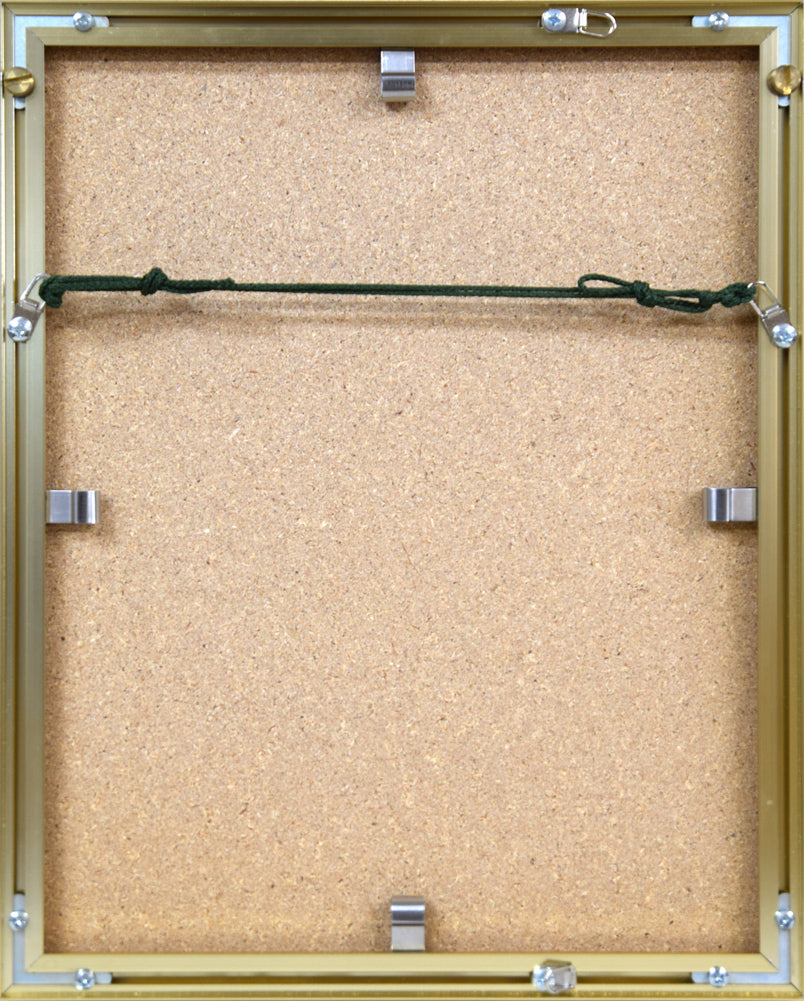 佐々木栄松「フクロウ」水墨画 額縁裏側画像