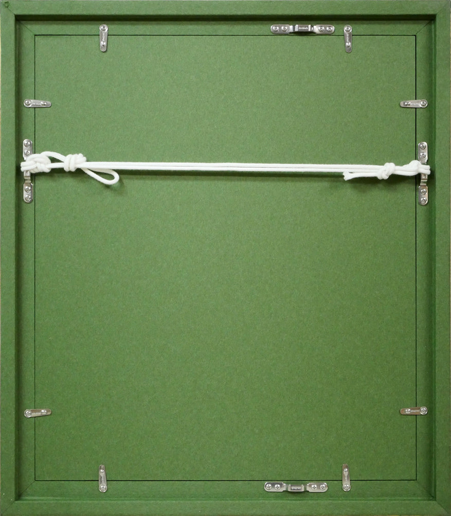 佐々木栄松「サビタの花(赤)」油絵・F3号 額縁裏側画像