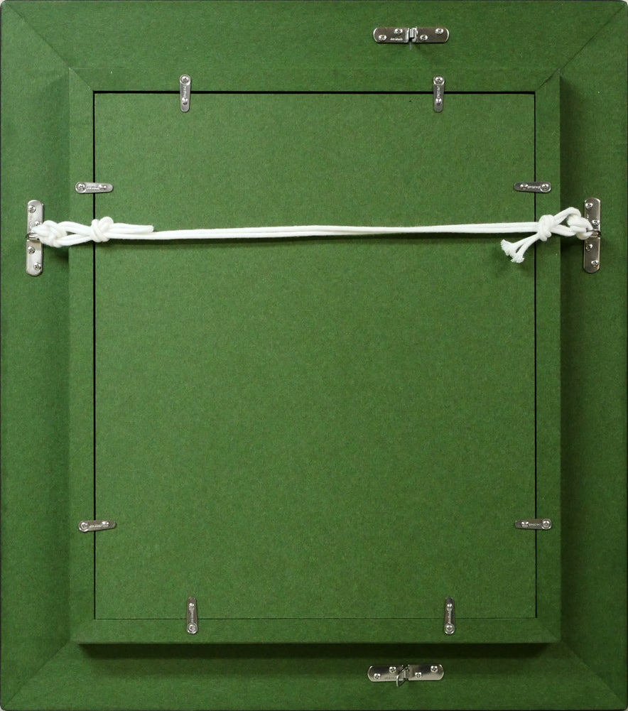 佐々木栄松「サビタの花(黒)」油絵・F3号 額縁裏側画像