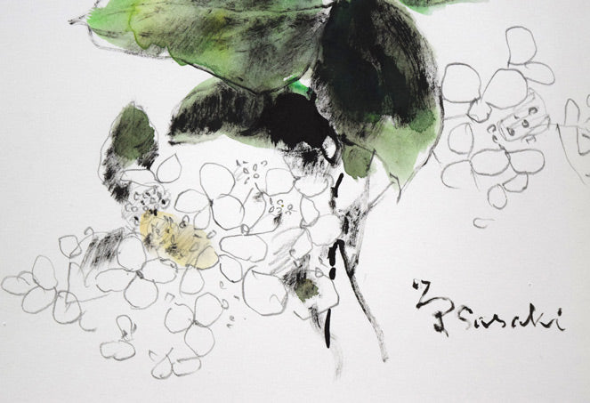 佐々木栄松「サビタの花」水彩画・3号 拡大画像3