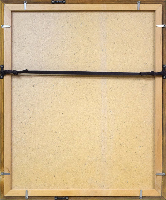 佐々木栄松「サビタの花」水彩画・3号 額縁裏側画像