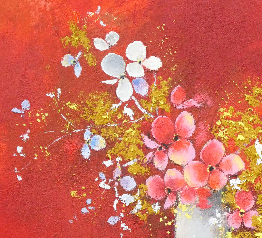 佐々木栄松「サビタの花(金縁)」油絵・F3号 拡大画像2