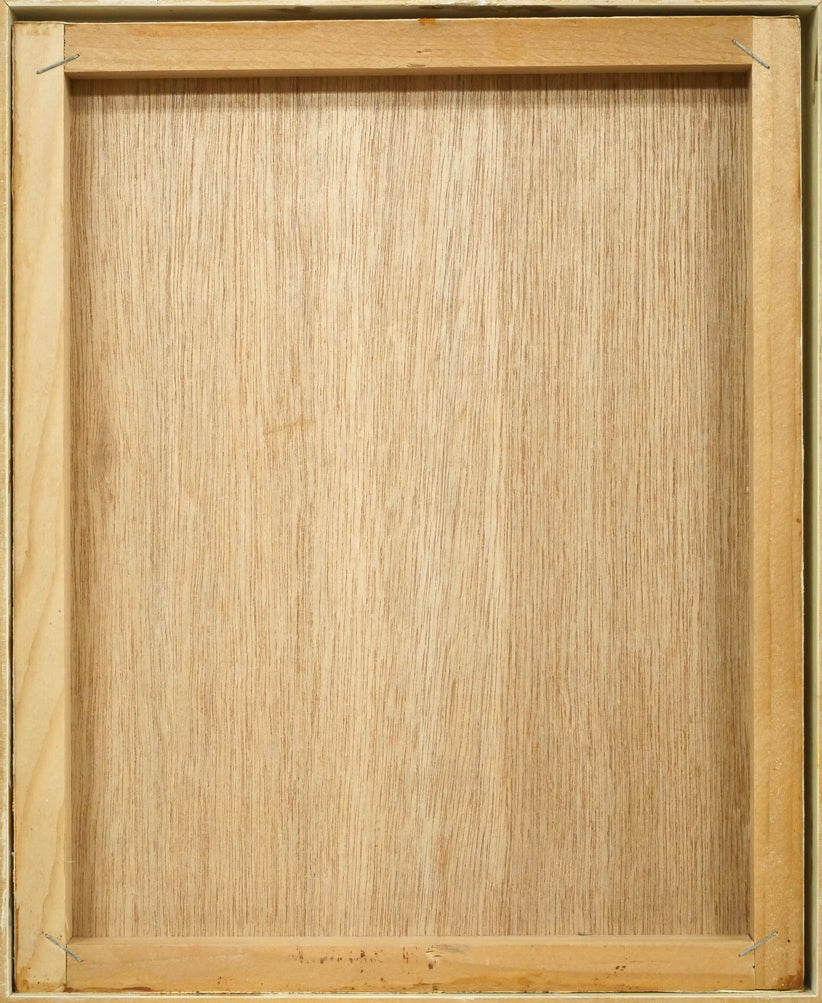 佐々木栄松「サビタの花(金縁)」油絵・F3号 作品裏側画像