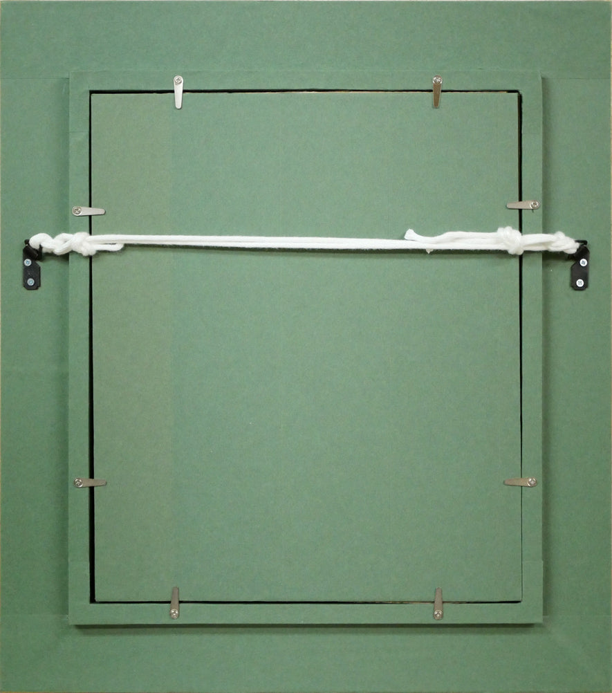 佐々木栄松「サビタの花(金縁)」油絵・F3号 額縁裏側画像