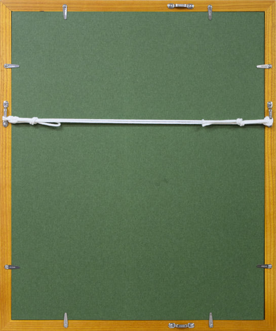 佐々木栄松「釧路湿原」水彩画 額縁裏側画像