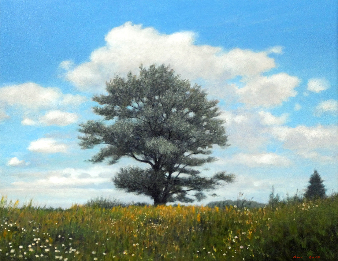 佐々木敏光「ギンドロの大樹」アクリルガッシュ・20号 作品全体画像