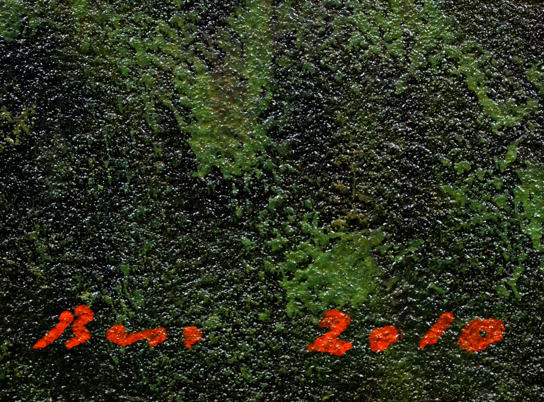 佐々木敏光「ギンドロの大樹」アクリルガッシュ・20号 サイン・年記(2010年作)