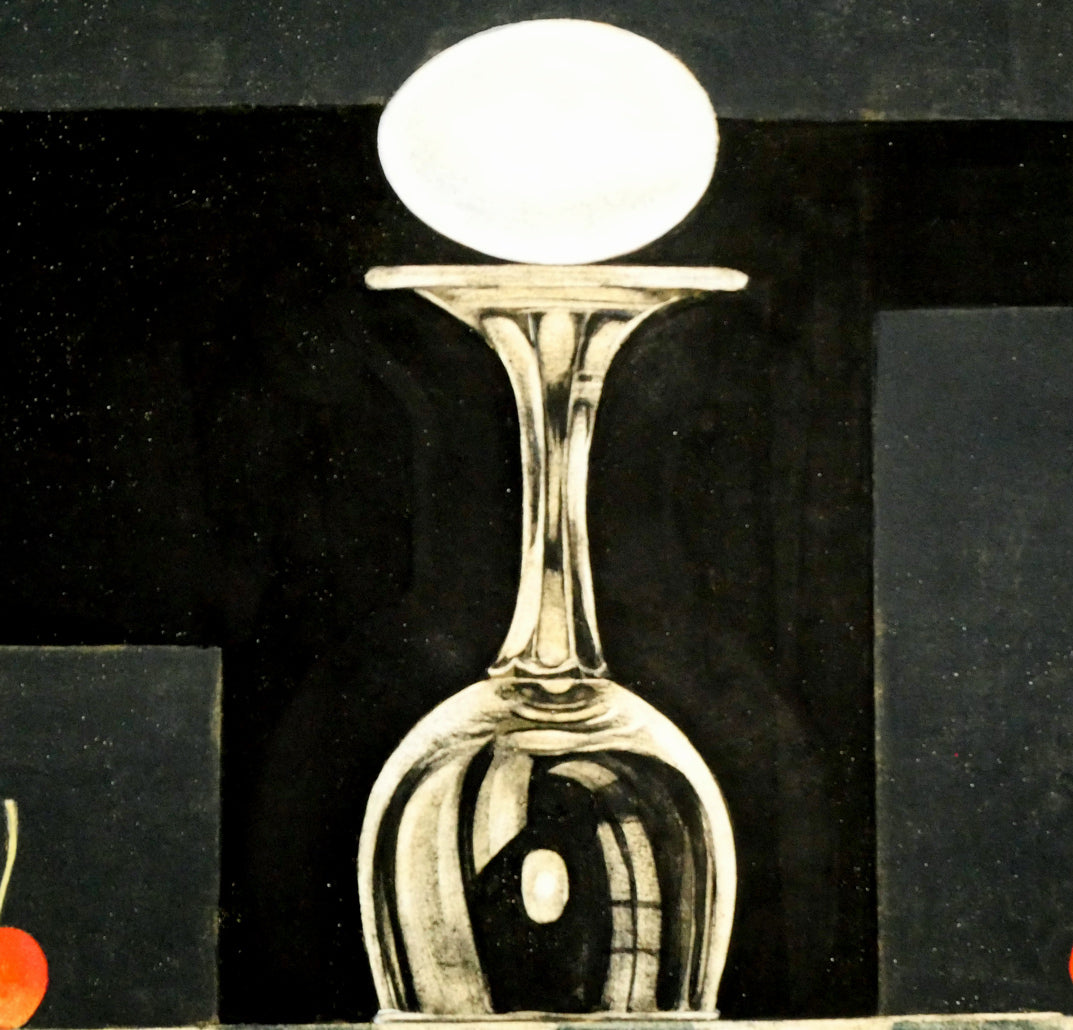 佐々木裕久「黒い壁」日本画・M10号 拡大画像4