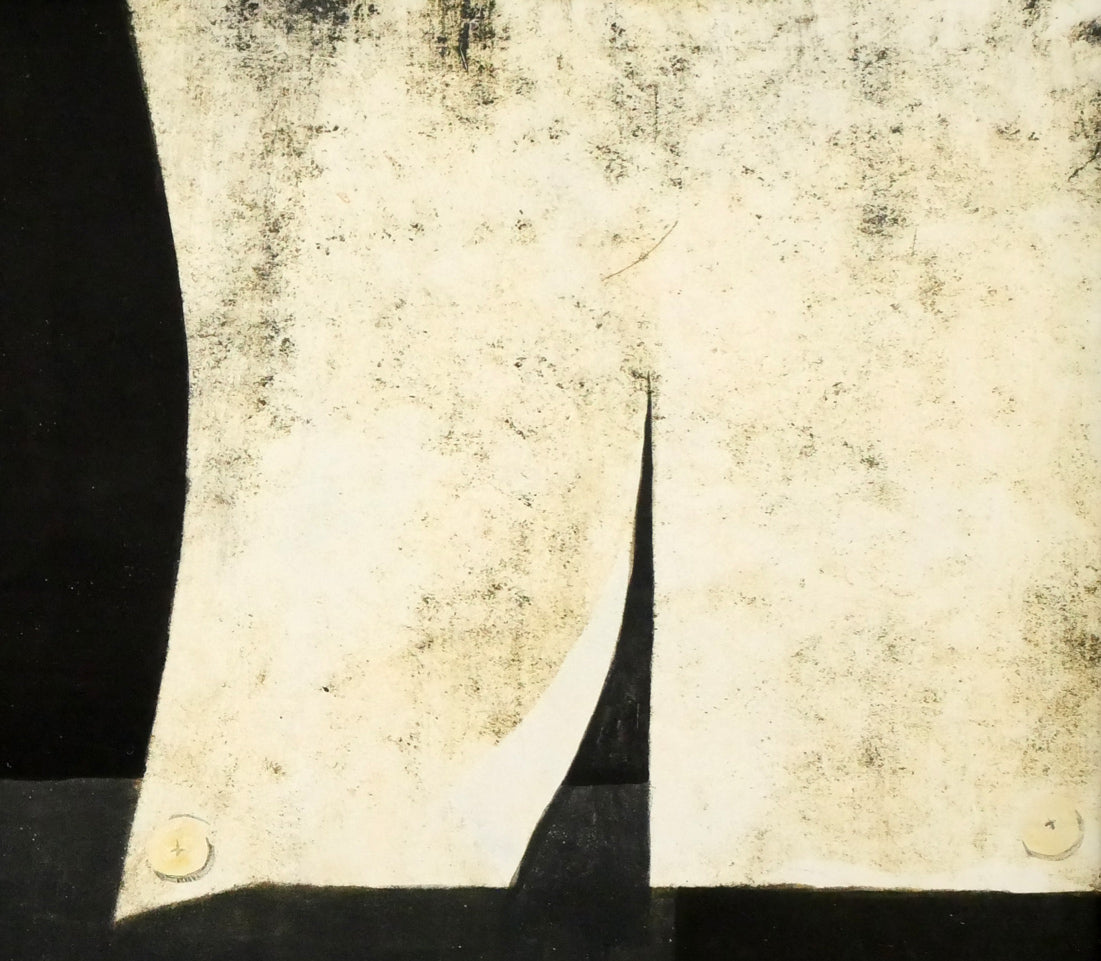 佐々木裕久「黒い壁」日本画・M10号 拡大画像3