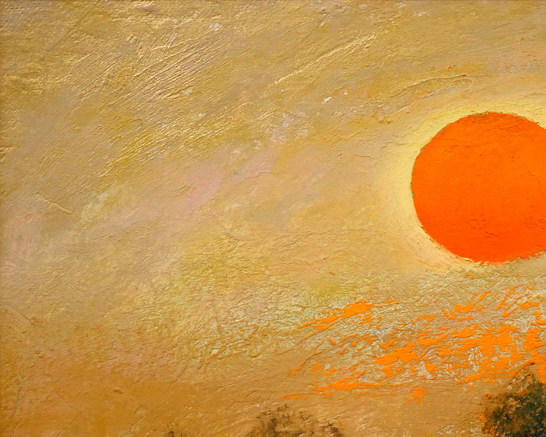 佐々木栄松「釧路湿原(金縁)」油絵・F3号 拡大画像1