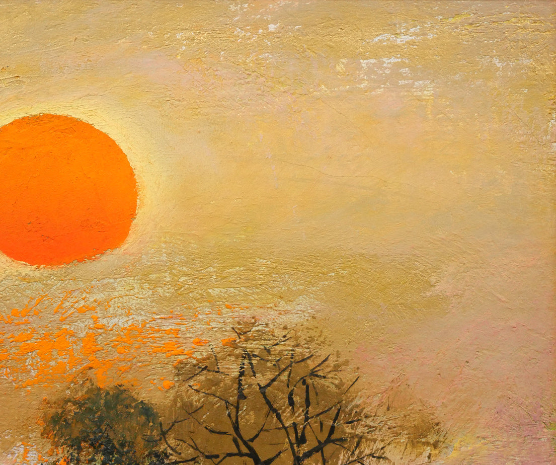 佐々木栄松「釧路湿原(金縁)」油絵・F3号 拡大画像3