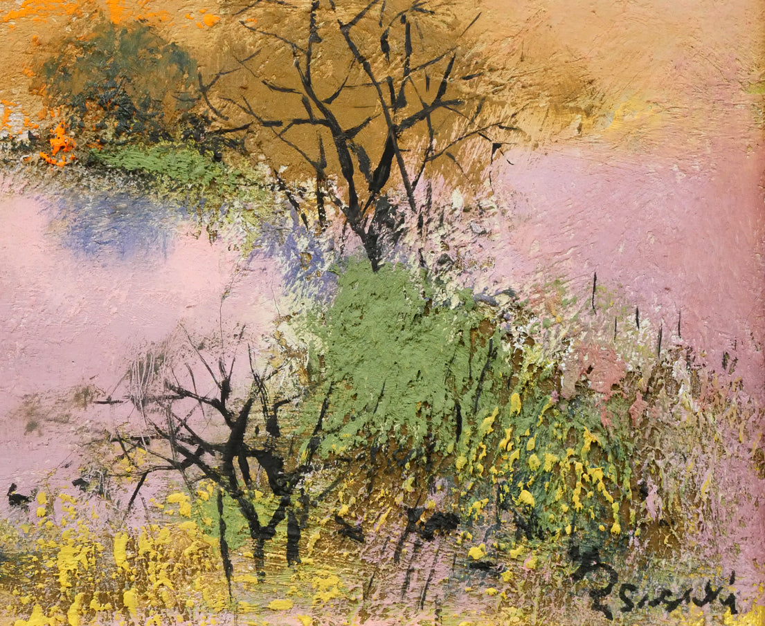 佐々木栄松「釧路湿原(金縁)」油絵・F3号 拡大画像5