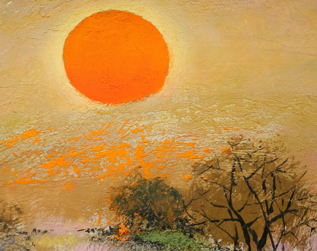 佐々木栄松「釧路湿原(金縁)」油絵・F3号 拡大画像2