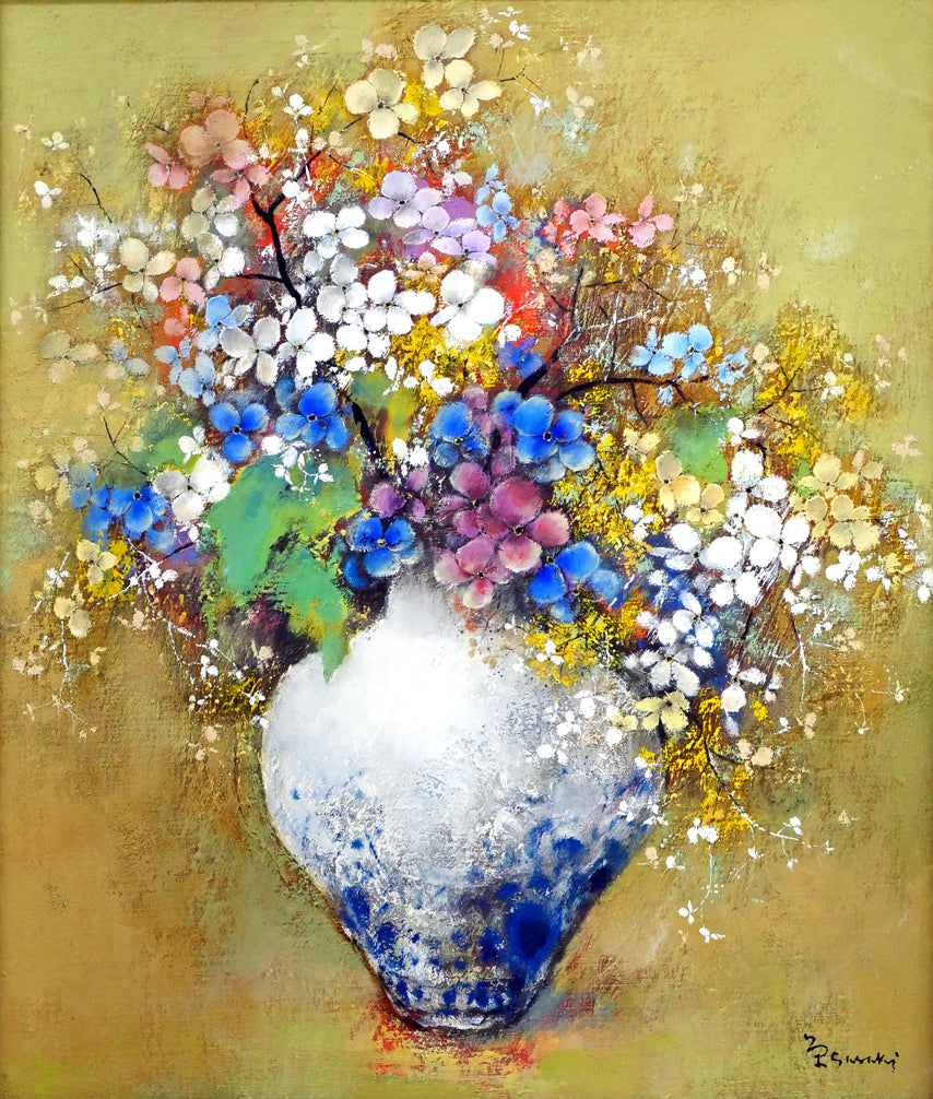 佐々木栄松「サビタの花」油絵・F10号 作品全体画像