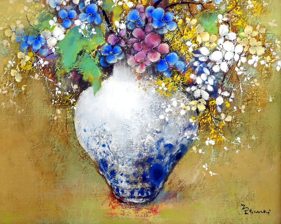 佐々木栄松「サビタの花」油絵・F10号 拡大画像3