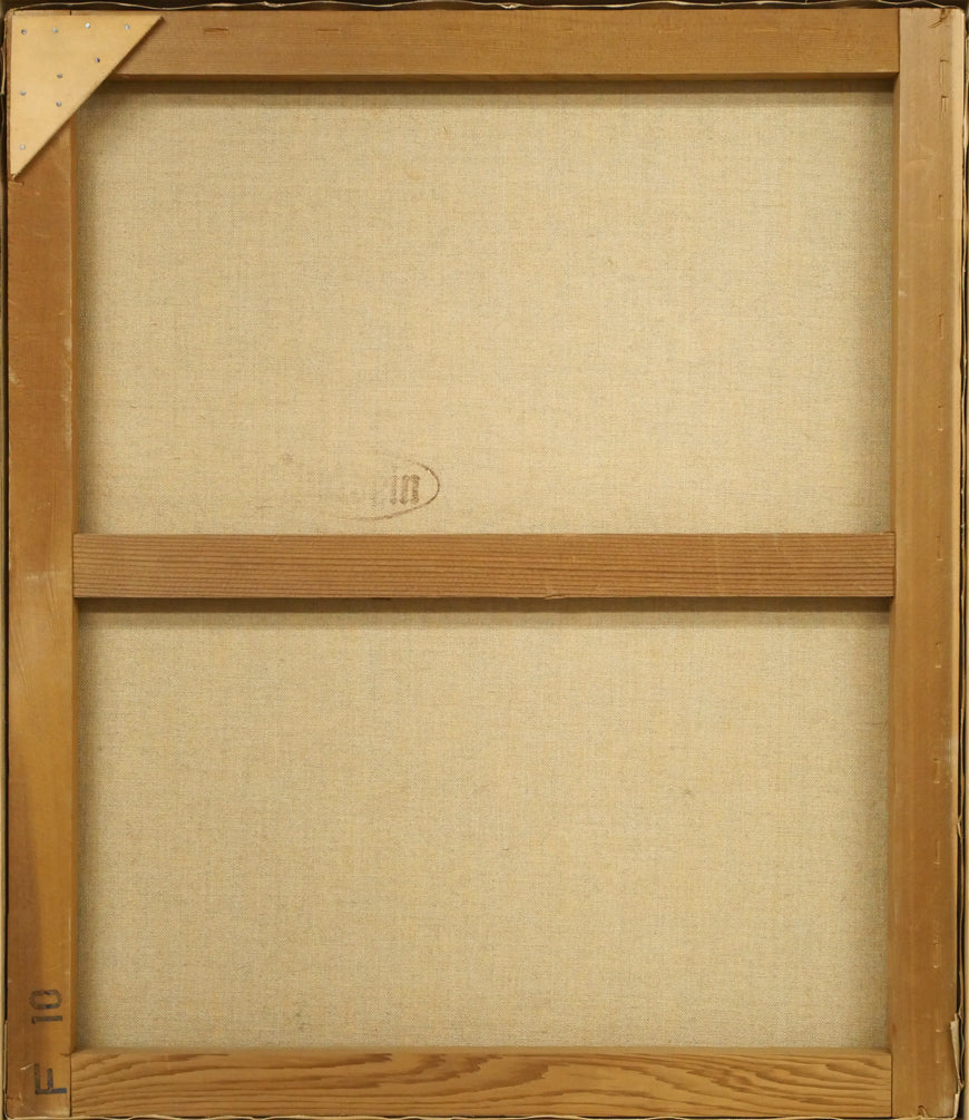 佐々木栄松「サビタの花」油絵・F10号 キャンバス裏側画像