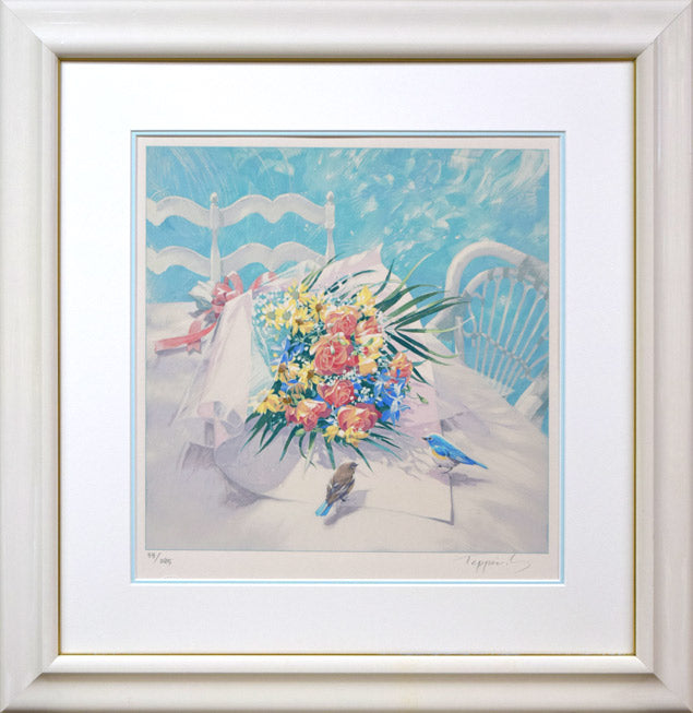 笹倉鉄平「ブレストンコートにて」シルクスクリーン版画