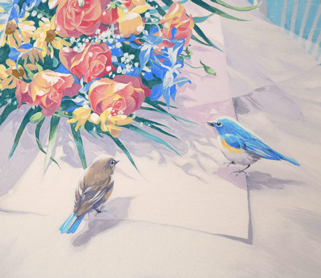 笹倉鉄平「ブレストンコートにて」シルクスクリーン版画 拡大画像4