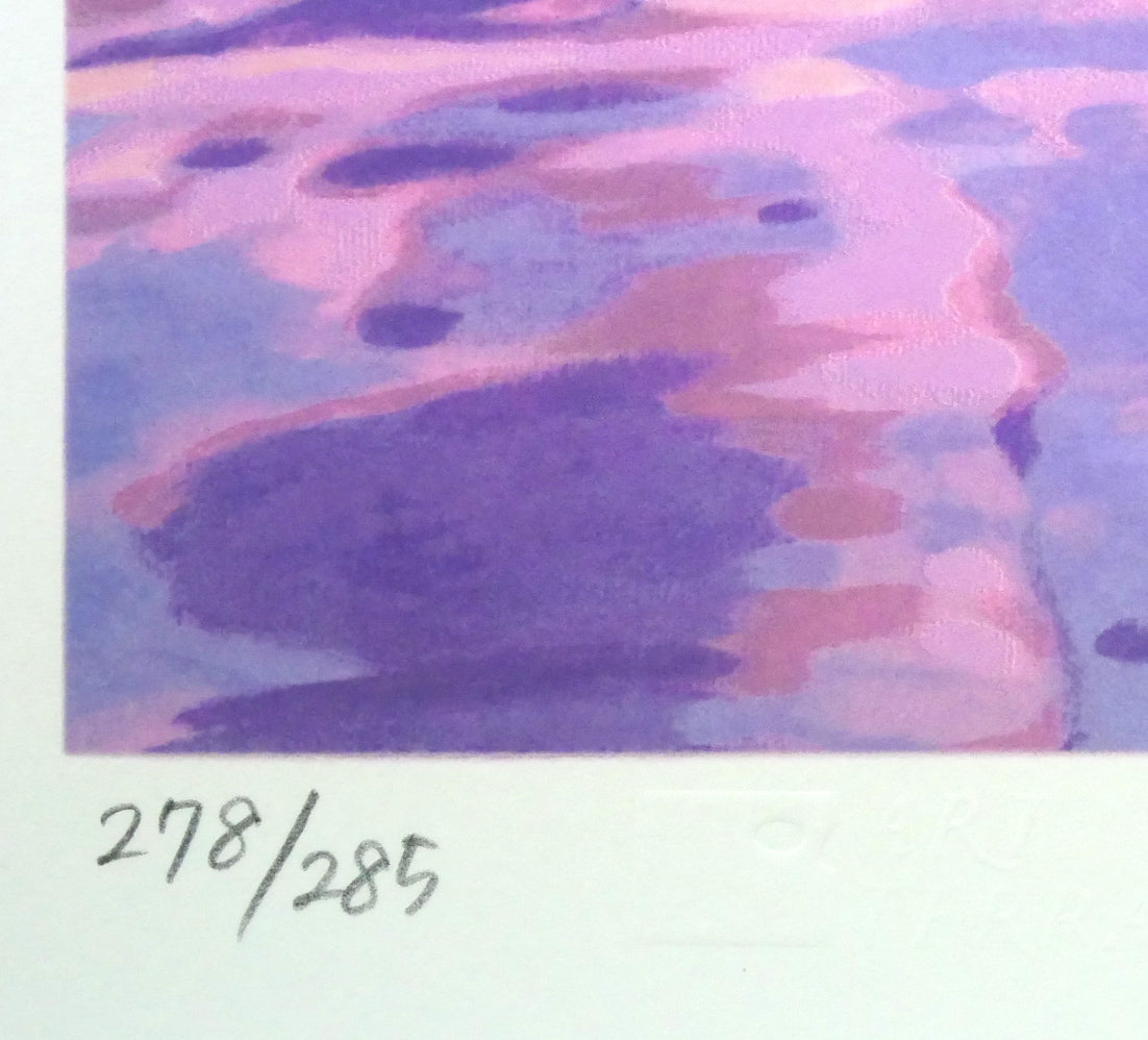 笹倉鉄平「エクリューズ浜」シルクスクリーン版画 限定番号(ed,278/285)